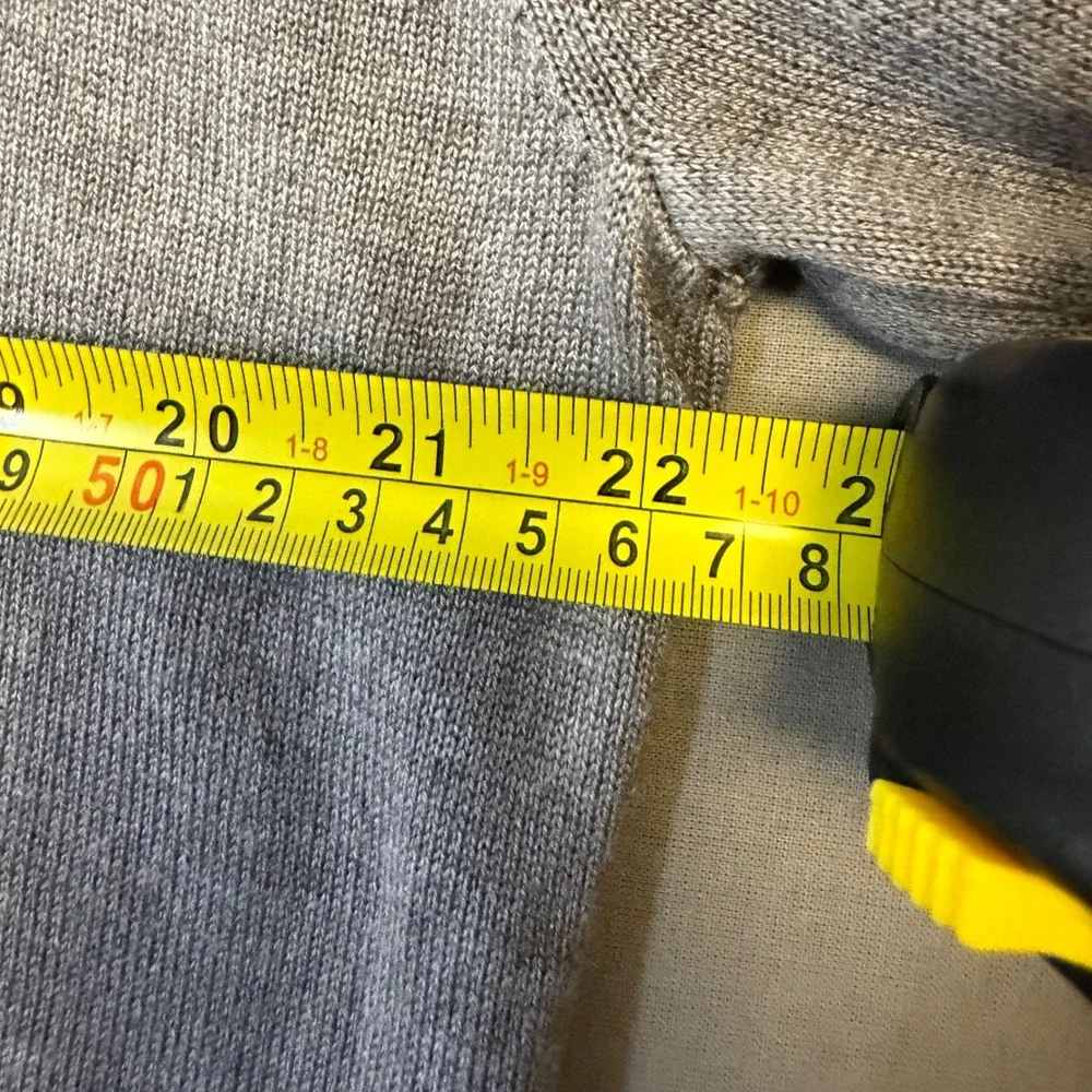 Peter Millar Silk Cotton Cashmere V-Neck Sweater Mens Large Gray Heather Knit